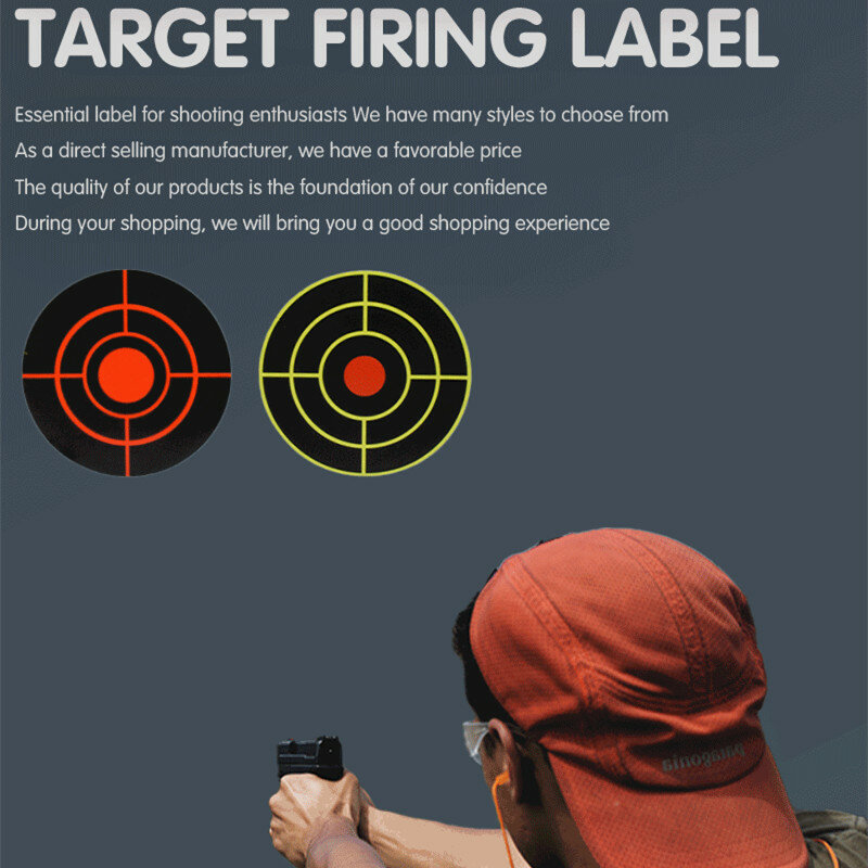 100 Buah Per Rol Stiker Target Menembak Self-Adhesive Splatter Splash Reaktif (Dampak Warna) untuk Latihan Menembak Mata Banteng