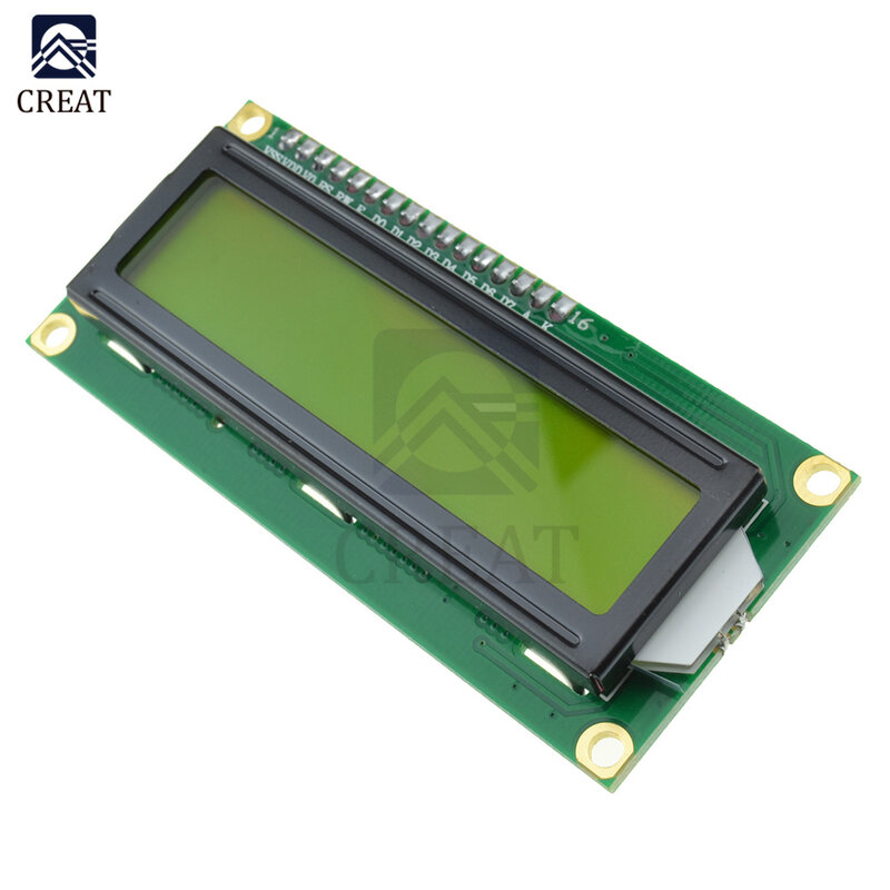 Плата модуля контроллера цифрового ЖК-дисплея HD44780 с Желтой подсветкой, широким углом обзора и высокой контрастностью, 1602, 16x2, 16x2