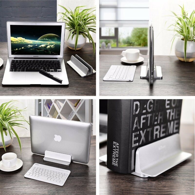 Pionowy regulowany stojak na laptopa aluminiowy przenośny uchwyt do notebooka uchwyt podstawy do MacBook Pro Air uchwyt na akcesoria do książek