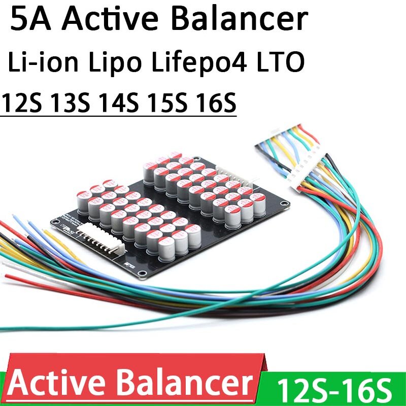 Paquete de batería de litio Lifepo4, ecualizador activo, placa de transferencia de energía, BMS, 12S, 13S, 14S, 16S