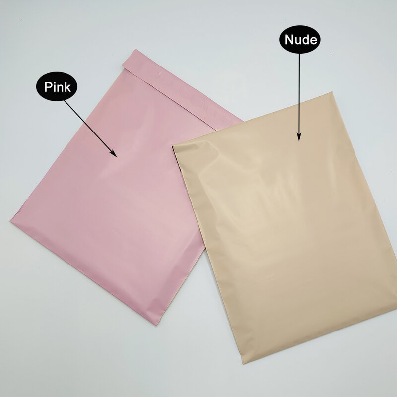 10 pçs luz rosa poli mailer auto adesivo envio correio embalagem envelopes saco postal sacos de correio sacos de armazenamento