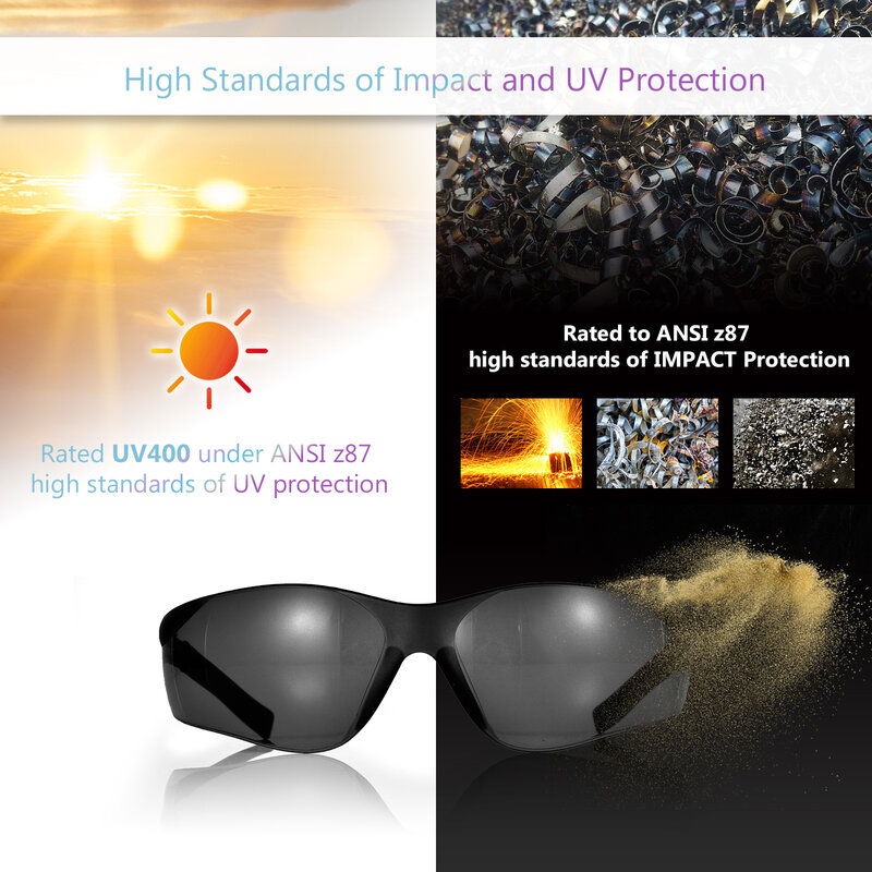 SAFEYEAR Safety okulary robocze odporne na zadrapania ciemne soczewki UV400 okulary ochronne pełne okulary ochronne wodoodporne pyłoszczelne