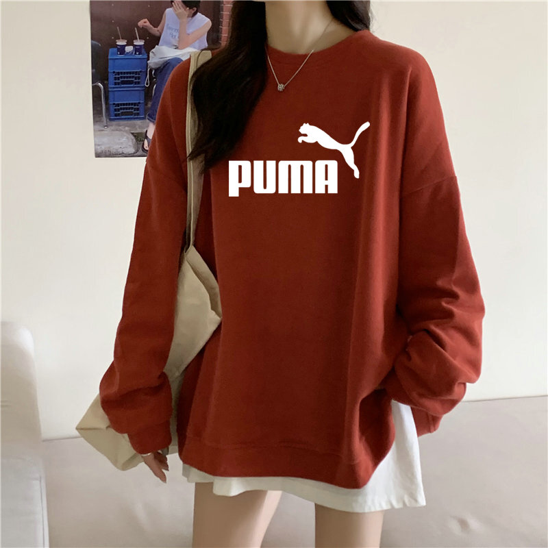 Puma-2021 a mais recente marca designer feminino outono/inverno pulôver com pescoço redondo e mangas compridas