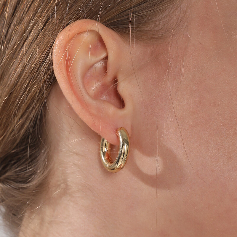 Huggie — Boucles d'oreilles créoles de formes géométriques pour femmes, bijoux Punk simples avec grand cercle en or et en acier inoxydable, mode 2020