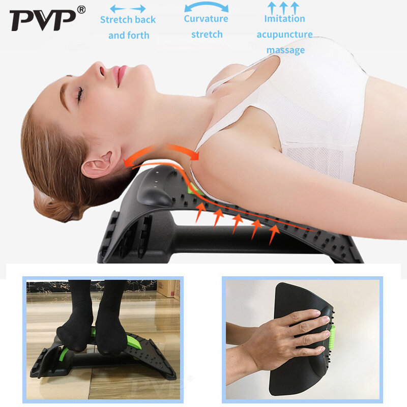 Massageador mágico para pescoço, equipamento de alongamento, ferramenta fitness para relaxamento, alívio da dor na coluna