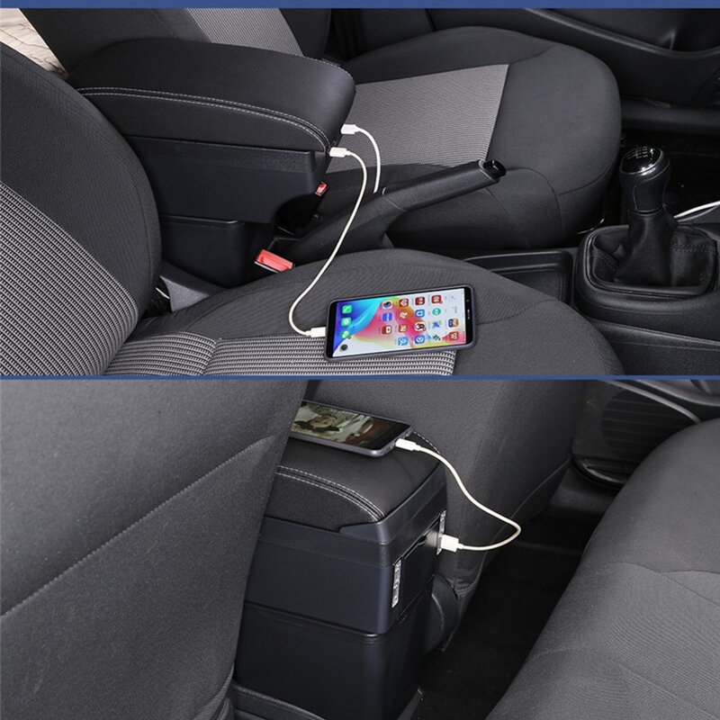 Untuk Mobil Peugeot 207 Kotak Sandaran Tangan Siku Lengan Pusat Konsol Tempat Penyimpanan Modifikasi Aksesori dengan Tempat Cangkir Port USB