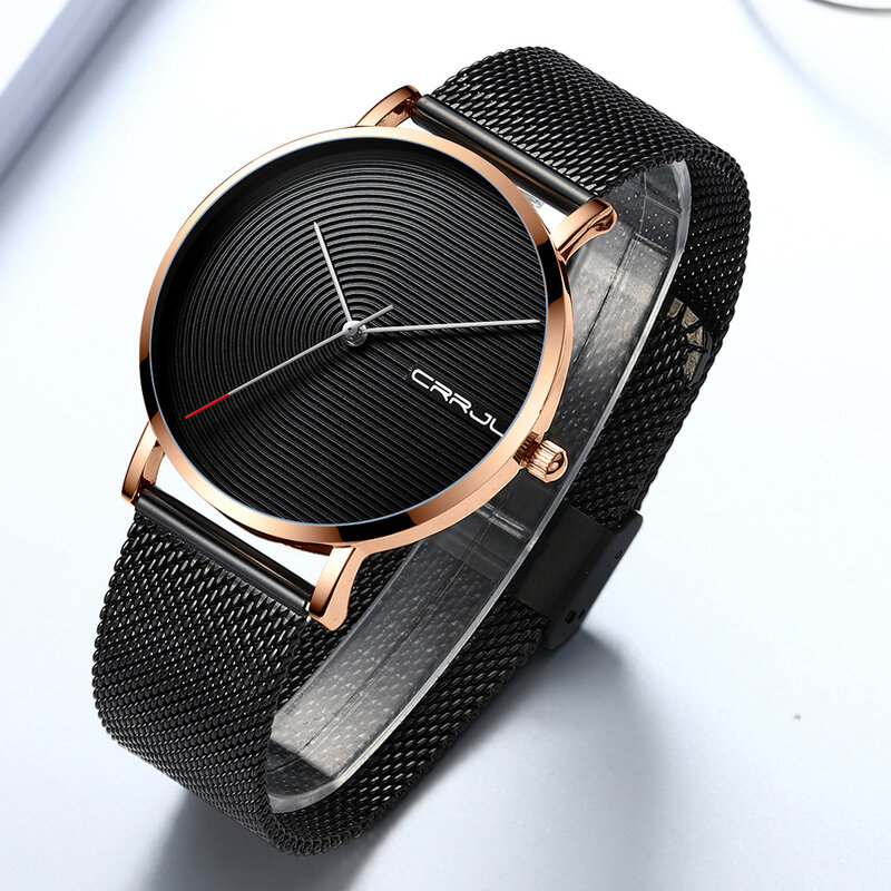 Crrju Heren Horloges Fashion Sport Horloge Mannen Top Luxe Merk Causale Ultra-Dunne Waterdichte Quartz Horloge Relogio masculino