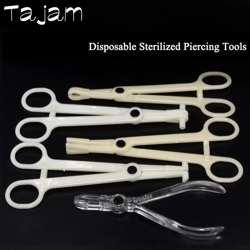 1PC Disposable Opening /Closing Clamp Pliers Sterilized By EO Gas PC Forceps Clamp Ear Nose Lip Belly Body Piercing Forcep Tools