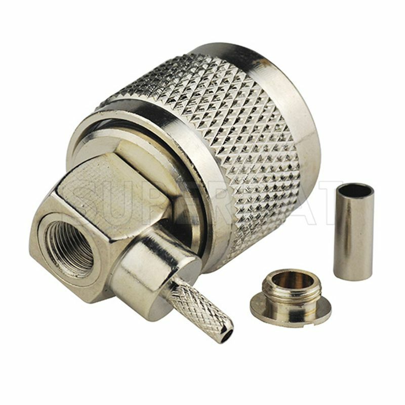 Superbat N Male Right Angle Crimp Nickelplated RF Coaxial Connector for Cable RG316,RG174,RG188