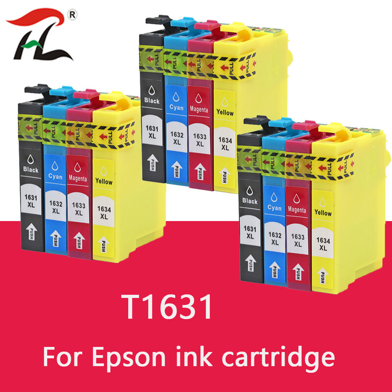 Cartucho de tinta completa para impressora, compatível para Epson Stylus WorkForce WF-2010W 2510WF 2520NF 2530WF 2540WF, T1631