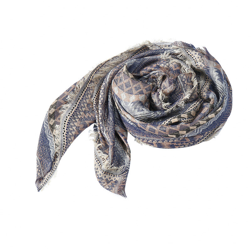Frauen Winter Schals Mode Grid Geometrische Muster Schal mit Quaste für Herbst Elegante Warme Platz Kopftuch Hijab 140*140cm