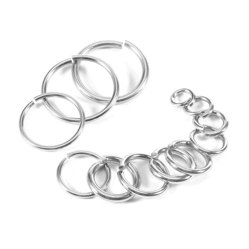 Anillo dividido conector de acero inoxidable para collar, pulsera, accesorios para hacer joyas DIY, anillo de salto, 12/15/20/25/30/mm