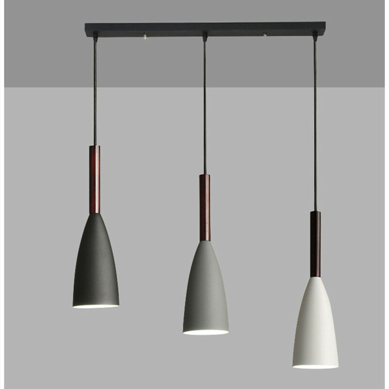 Moderne 3 Hoofden Hanglampen Zwart/Grijs Wit Verlichting Voor Keuken Slaapkamer Nordic Home Decor Draad Passen Opknoping Lichten e27