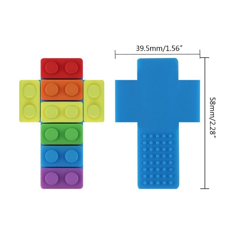 1PC Rainbow Brick Robot czaszka naszyjnik do żucia autystyczne dziecko silikonowe gryzaki autyzm Sensory Chewy Toys