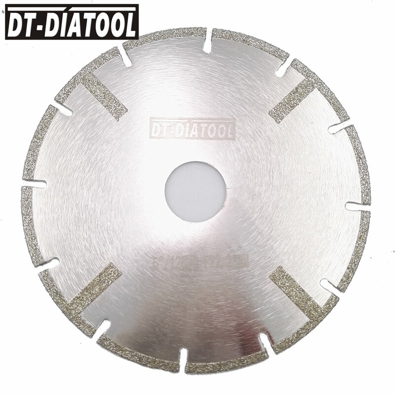 DT-DIATOOL 1 шт. 5 дюймов/125 мм Гальваническое алмазное лезвие для пилы, отверстие 22,23 мм, обе стороны, усиленные режущие диски для гранита и мрамора