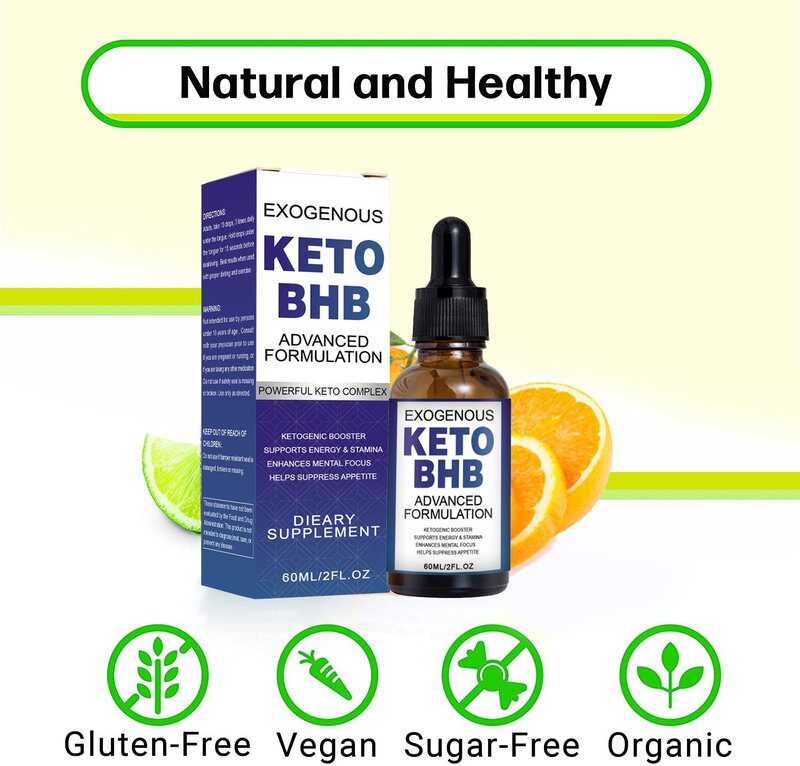 120ML Pure BHB Keto Drops Ketone Appetite Suppressant Weight Loss Products For Fat Burning Promotes Skinny Speed Up Ketosis