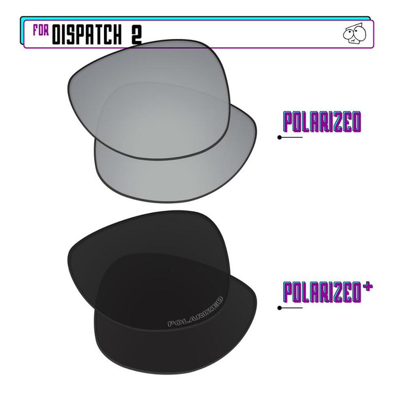 EZReplace Polarized Replacement Lenses for - Oakley Dispatch 2 Sunglasses - BlackP Plus-Silver P