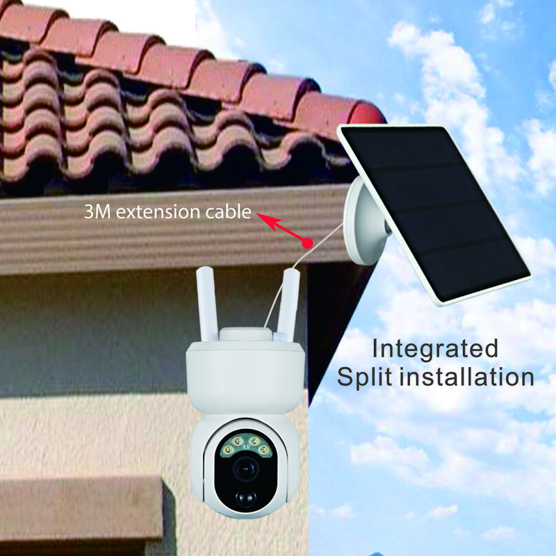 Mini caméra de surveillance extérieure PTZ IP WIFI hd 1080P/4G, dispositif de sécurité sans fil, avec panneau solaire 3.5W et batterie intégrée, port SIM