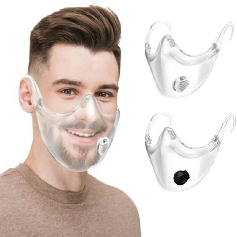 Mise à niveau Transparent bouclier facial casque de sécurité bouche protectrice lavable masque Durable Valve respirante réutilisable masque facial bouclier