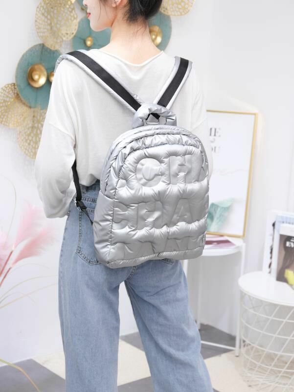 Jesień/zima 2022 nowa koreańska moda bawełniana tornister kosmiczna bawełna poduszka powietrzna podwójna torba na ramię w dół damska torba