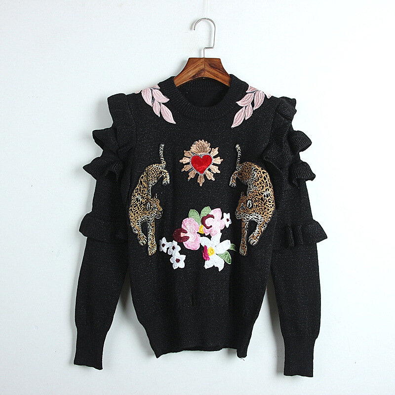 Suéter de moda para mujer, ropa de cuello redondo, manga larga, color negro y morado, Primavera, 2020, envío gratis