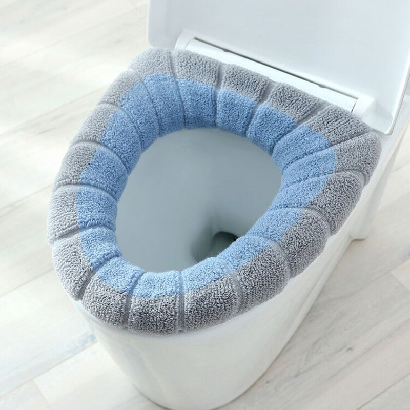 1 pz tenere al caldo modello di zucca "estool Mat doppio colore accessori per il bagno maglieria o-shape decorazioni per la casa coprisedile per wc