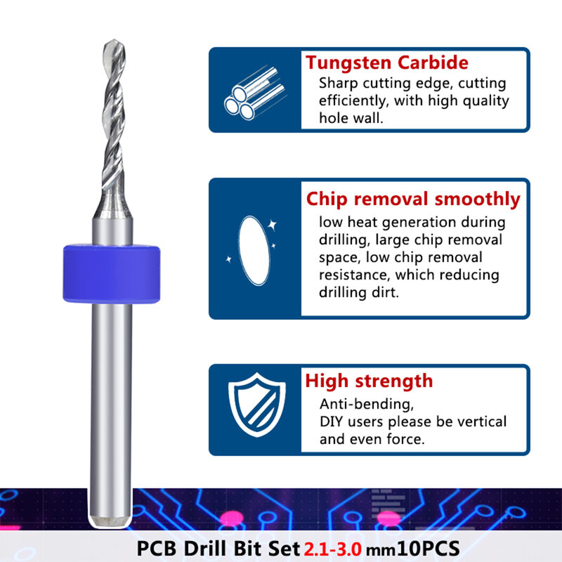 micro pcb print circuit bord drill bit 1.1-1.7mm tungsten carbide   