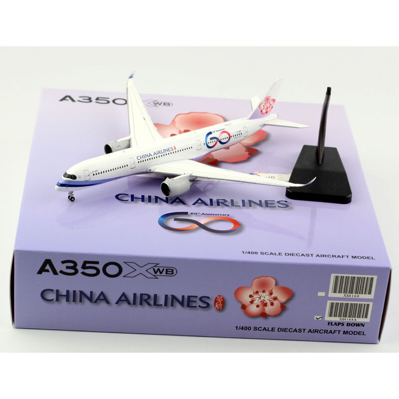 1:400 alloy collectible avião presente jc asas xx4168a china airlines airbus A350-900XWB diecast modelo de aeronaves B-18917 abas para baixo