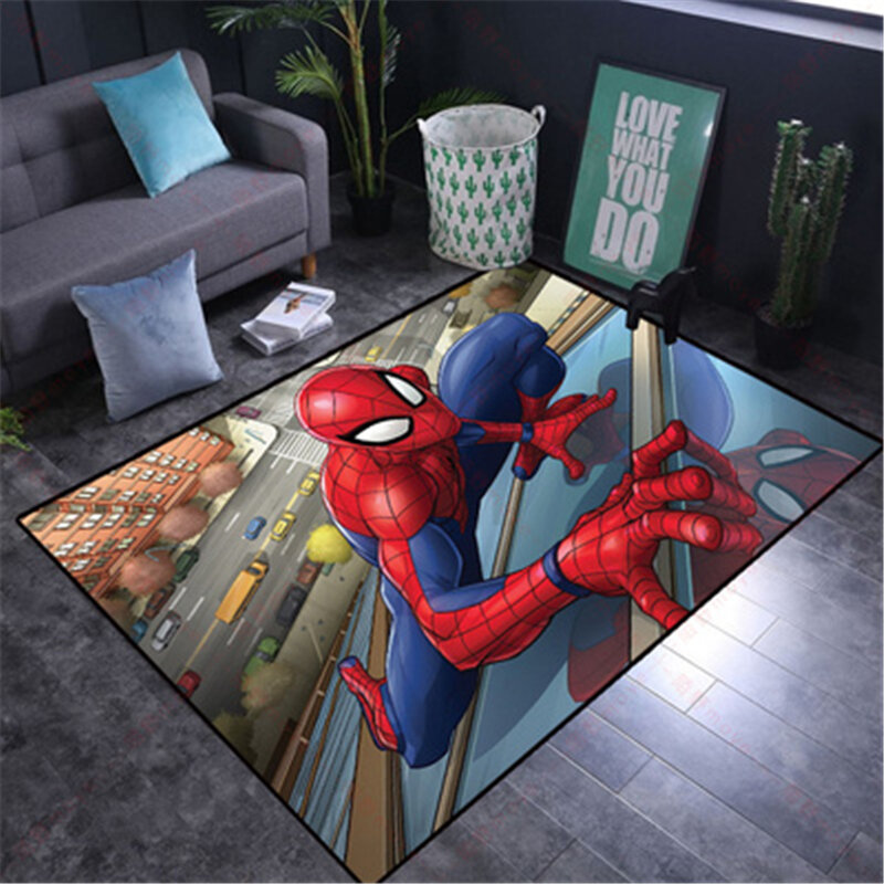 Kids Play Mat Cartoon 80x160CM   Washable Spiderman Carpet  for Living Room Washable   Floor Rug Carpet Rugs for Boys Bedroom