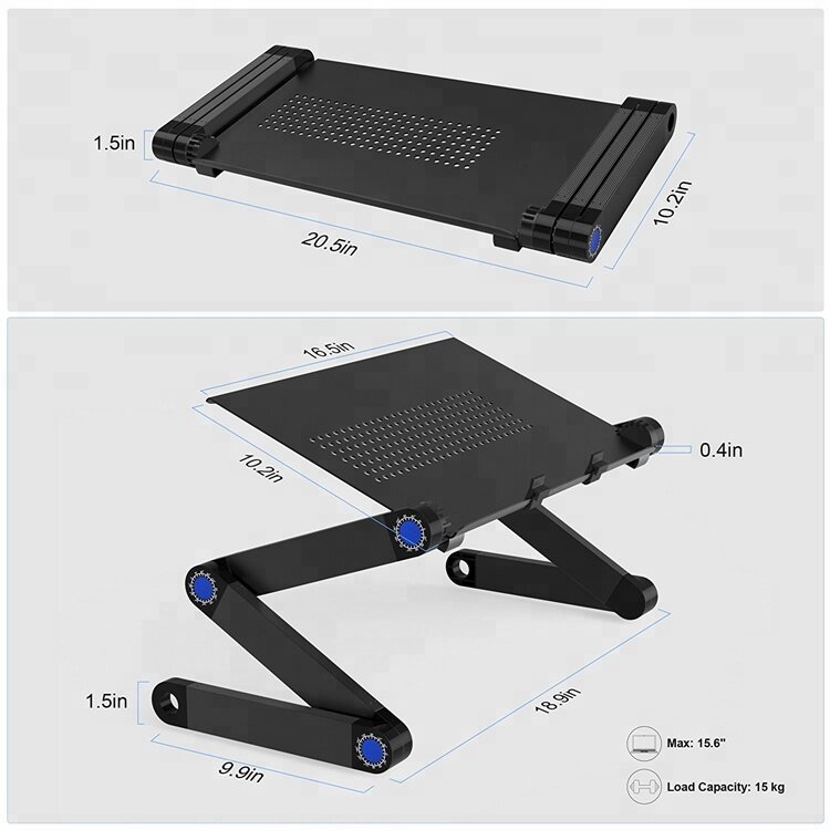 360 Adjustable Computer PC Desk Table Aluminum Portable Laptop Table Stand for Home Bed Office Laptop Holder With Mouse Pad