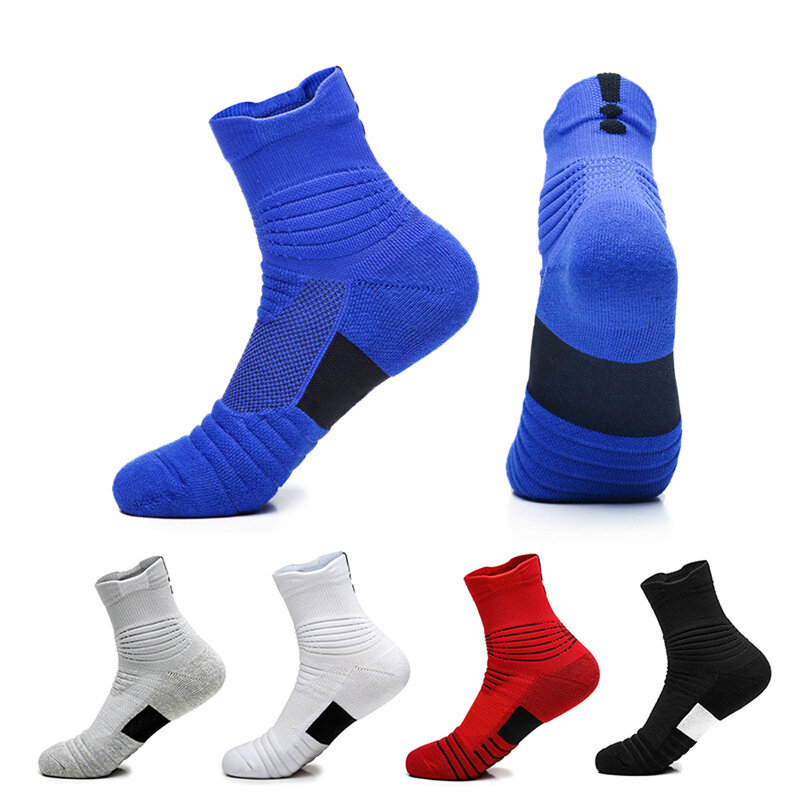 Sport Ankle Terry Socks Compression Cotton Mesh Breathable Damping Black Grey White Deodorant Invisible Outdoor Basketball Socks