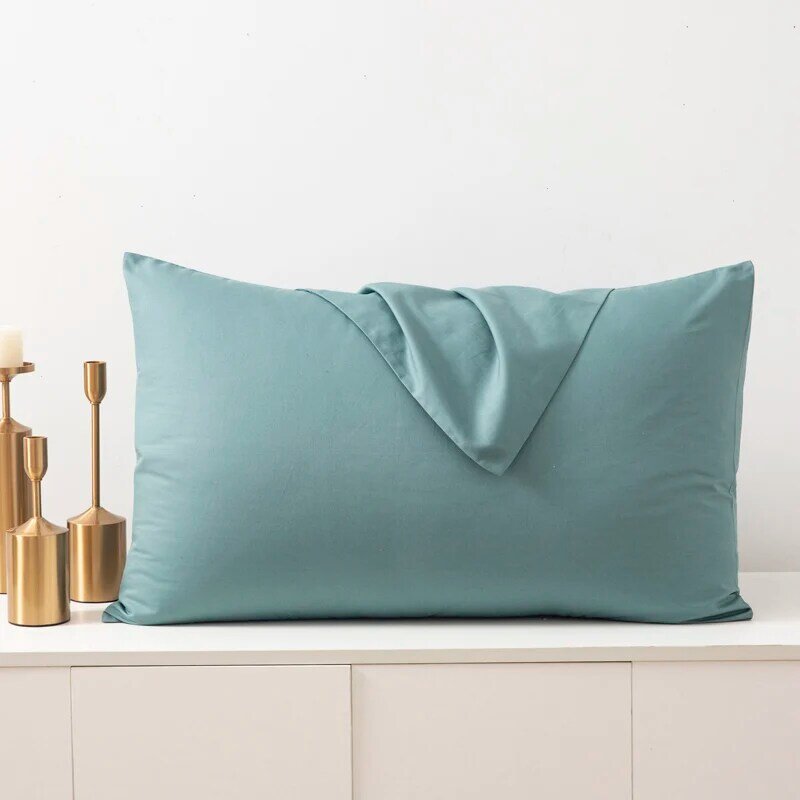 60s Long-staple Cotton Pillowcase High Quality Solid Color Pillow Case 40x60 50x90 Household Bedding Pillow Cover