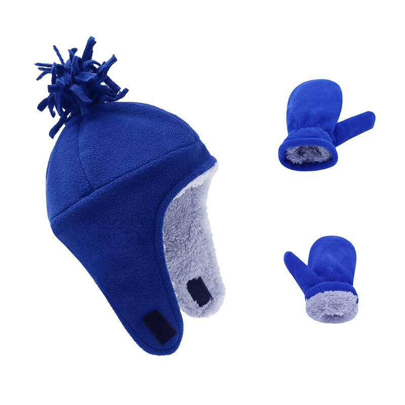 Czapka zimowa zestaw rękawiczek Boy Girl czapka zimowa czapka polarowa ciepłe, jesienne narciarstwo Outdoor akcesoria termiczne dla malucha Baby