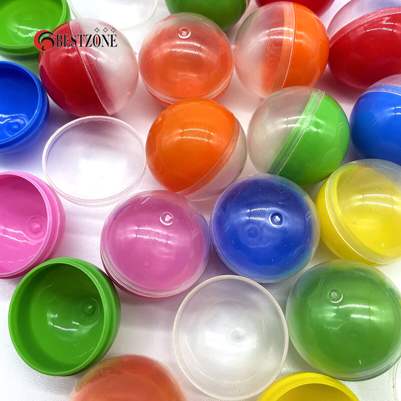 5Pcs Diameter 30MM Half Transparent Half Colorful Plastic Toy Capsule Surprise Ball Kids For Vending Machine Split Body Eggshell