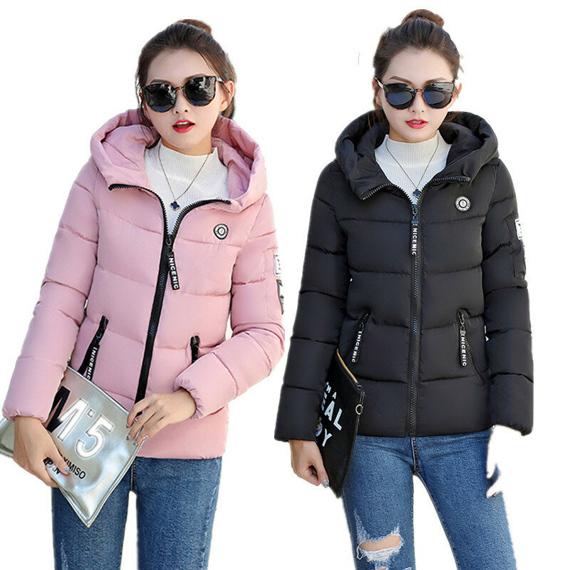 パーカー-女性の冬のショートコート,フード付きジャケット,綿パッド入りコート,5xl m224,2022