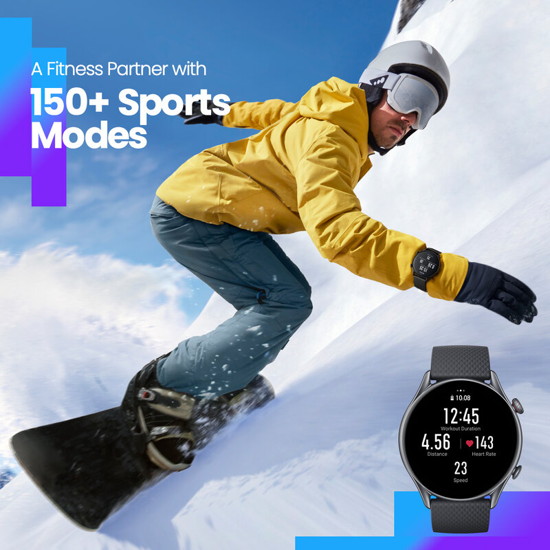 Смарт-часы Amazfit GTR 3 Pro GTR3 Pro, умные часы с AMOLED дисплеем, 12 дней без подзарядки, для Android