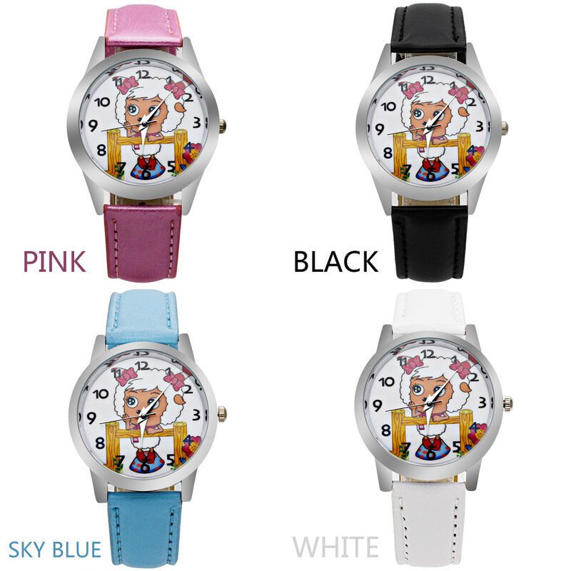 Relógio de pulso quartzo infantil, feminino, masculino e feminino de marca luxuosa à prova d'água com desenho de fazenda e cabra para crianças