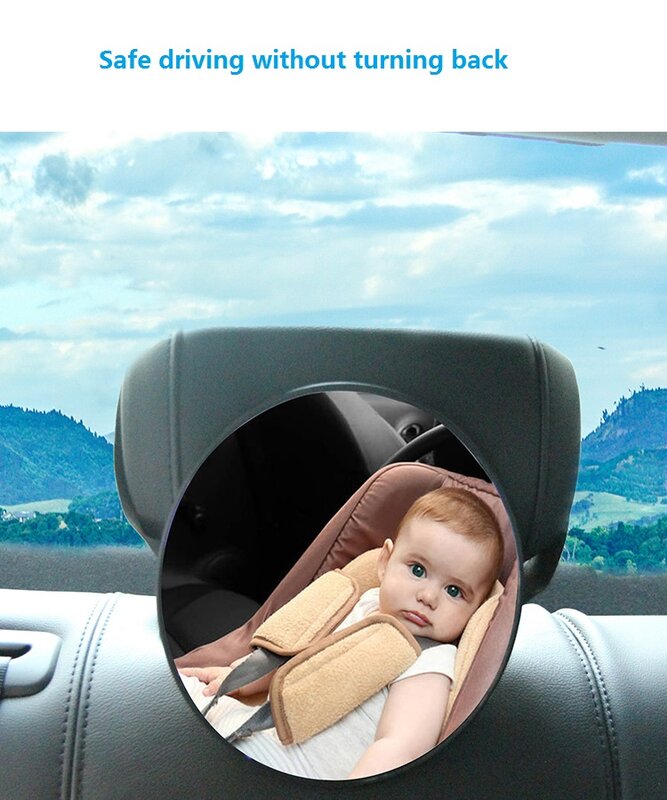 Cermin Mobil Tampilan Keselamatan Otomatis Cermin Kursi Belakang Anak-anak Bayi Menghadap Belakang Monitor Keamanan Anak Aksesori Interior Mobil