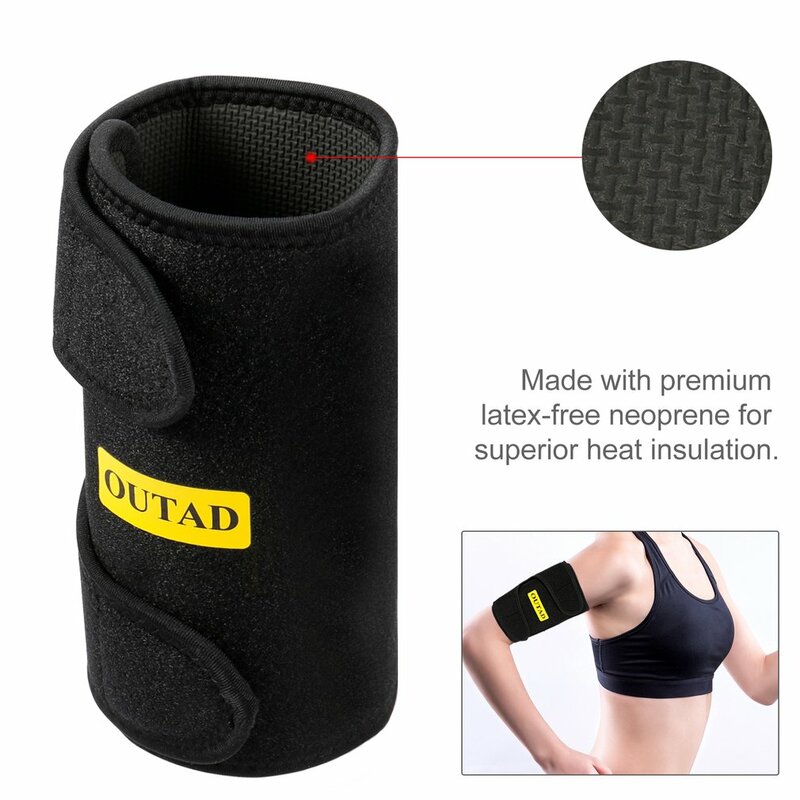 Sport  OUTAD Premium Flexible  Trimmers Latex-free Neoprene Superior Heat Insulation Soft Touching Black 2PCS