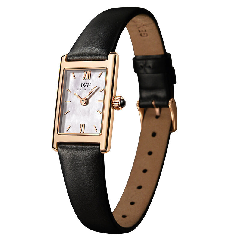 แฟชั่นผู้หญิงนาฬิกาข้อมือแบรนด์หรู I & W สวิสเซอร์แลนด์ Made นาฬิกาสำหรับสตรี Sapphire กันน้ำสแควร์ชุ...