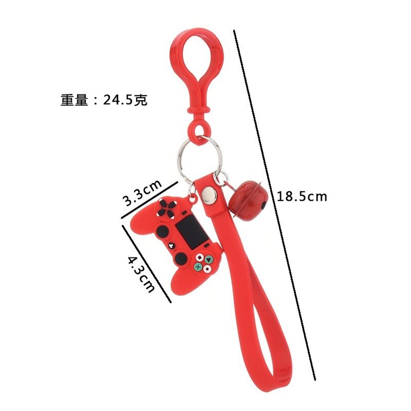 Creative PVC Game Machine Handle Keychain Simulation Joystick Model Key Chain Pendant Men Women Couple Key Holder Trinket Gift
