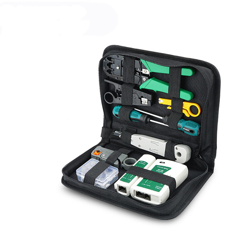 OULLX-Kit Portátil Lan Tester, Alicate de Crimpagem RJ45, Rede LAN Repair Tool, Cable Tester e Alicate, Crimp Crimper Clamp