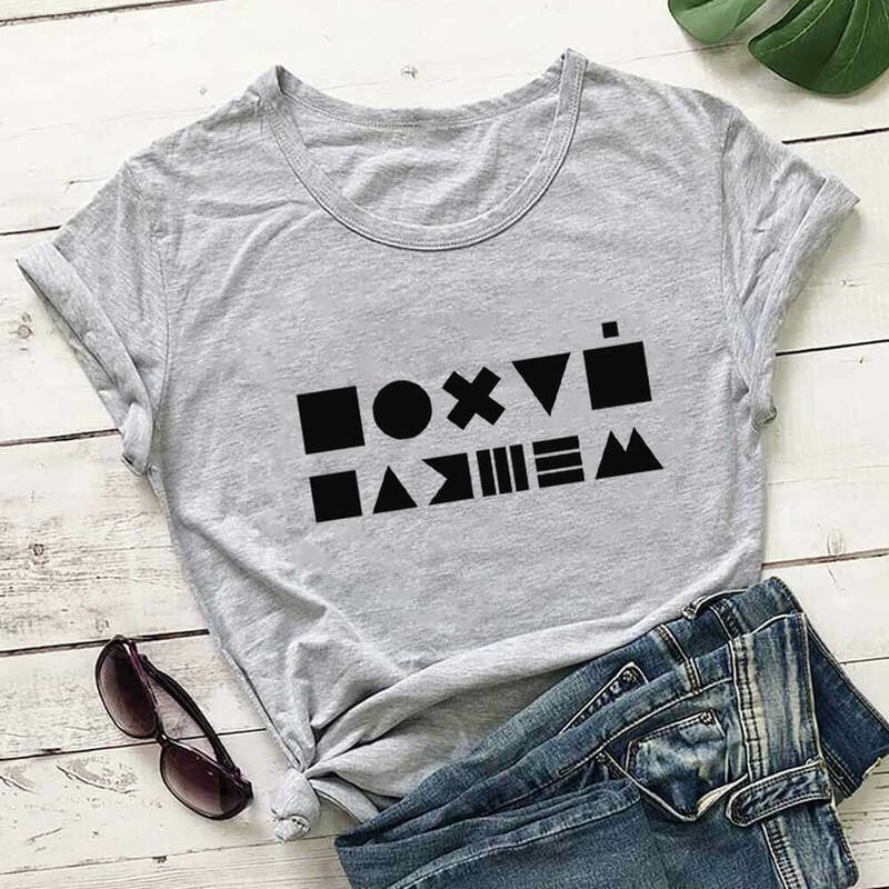 Camiseta con estampado ruso cirílico para mujer, camisa informal de manga corta con eslogan, 100% algodón, Unisex
