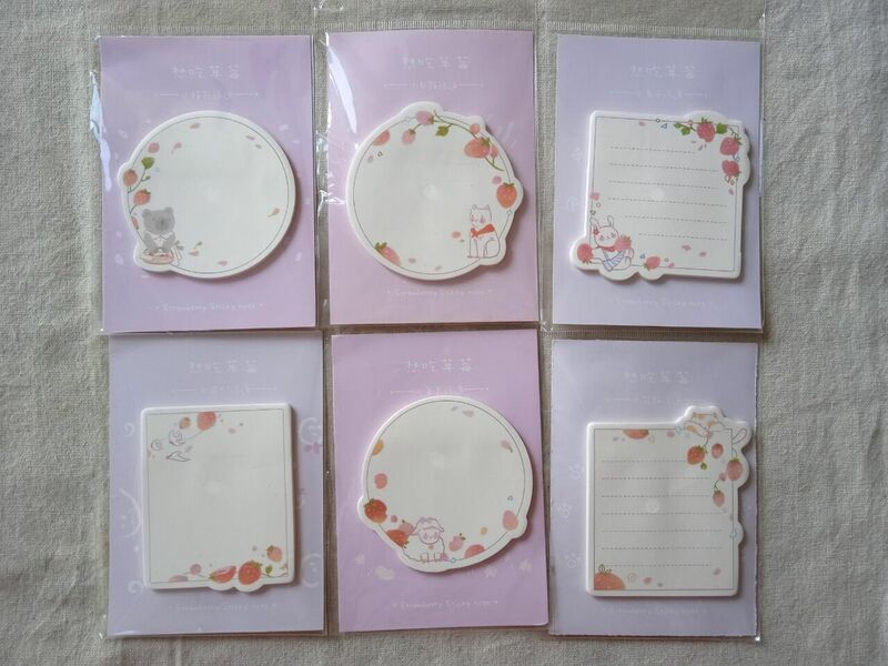 Happy Strawberry Sticky Note Memo Pad (1Pack)