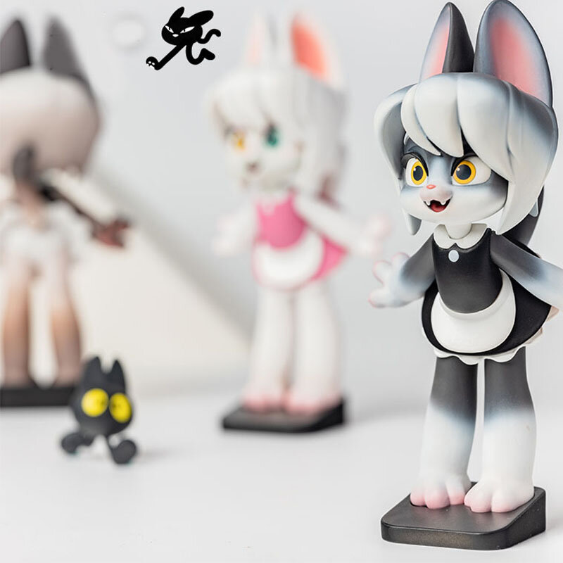 Maidmaid asli kucing buta kotak acak mainan kotak kejutan Kawaii tokoh Anime Model Desktop tas Guess boneka hadiah anak perempuan