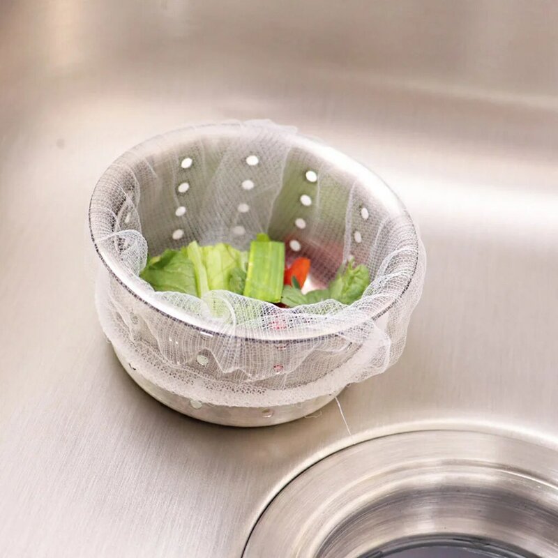 New 30PCS/100PCS Disposable Kitchen Sink Strainer Bag Shower Sink Hair Rubbish Storage Mesh Bag Strainer Filter Bags