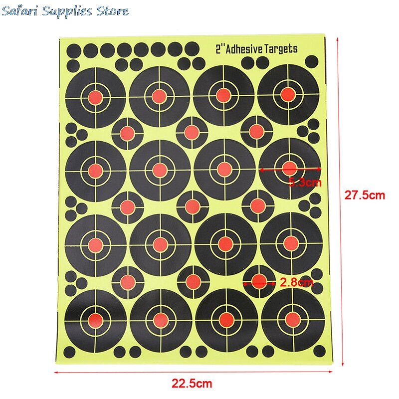 Target tembak 160pcs/10 lembar, Target kertas menyala dalam gelap untuk berburu panah panahan latihan menembak Aksesori