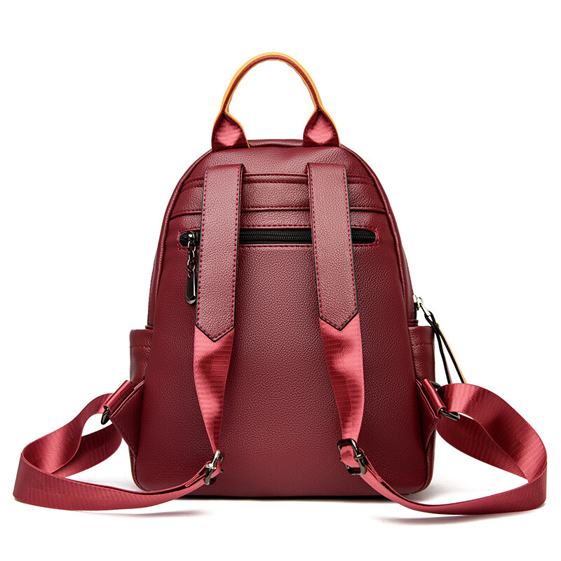 デザイナー-女性用合成皮革バックパック,ランドセル,大容量,トラベルバッグ,ショルダーバッグ