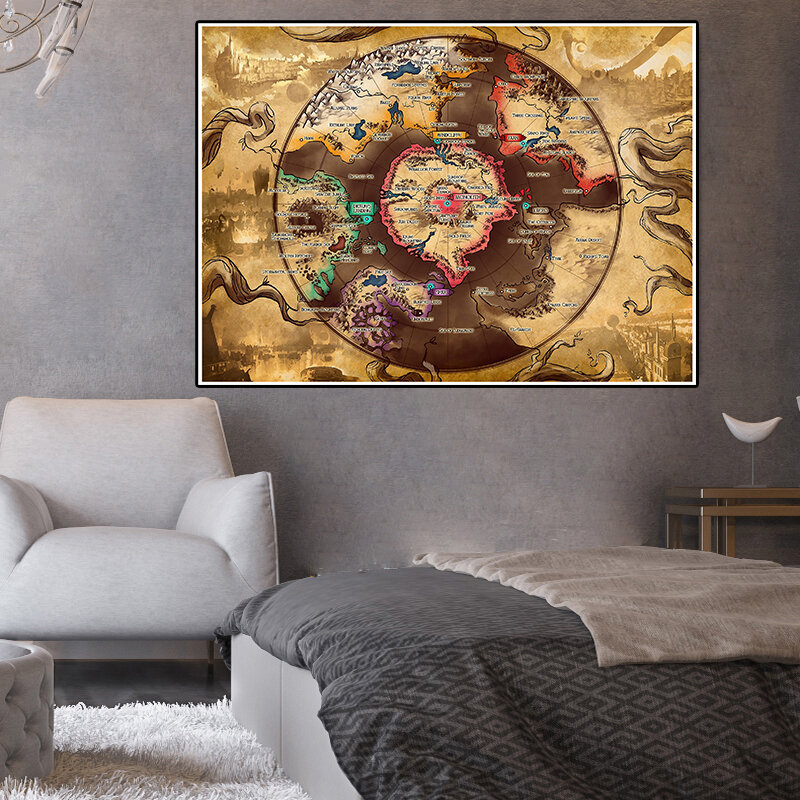 225*150cm grande mapa do vintage não-tecido lona pintura arte poster adesivo de parede cartão sala de estar decoração para casa