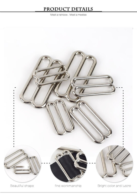 ZENTEII Lingerie a forma di 8 in metallo regolabile reggiseno per cucire anelli fibbia Triglides rotondi scivoli in tessuto per cinturino in pelle artigianale